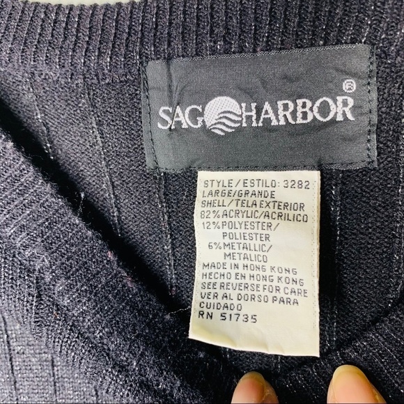 Sag Harbor Metallic Crew Neck Pullover Sweater - Picture 3 of 4